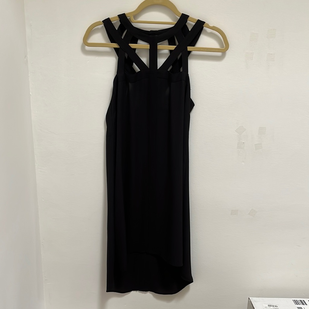 Bgbc Black Sheer High/Low Dress With Cut Out Detail